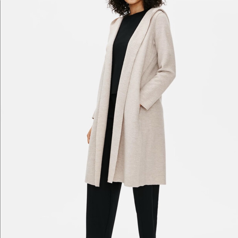 Eileen Fisher Boiled Wool Hooded Jacket